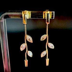 Vintage Gold over 925 Silver Vineyard Drop Earrings